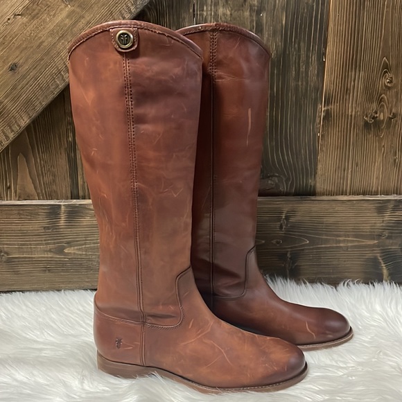 Frye Shoes - FRYE Leather Tall Shaft Boots Melissa Button 2